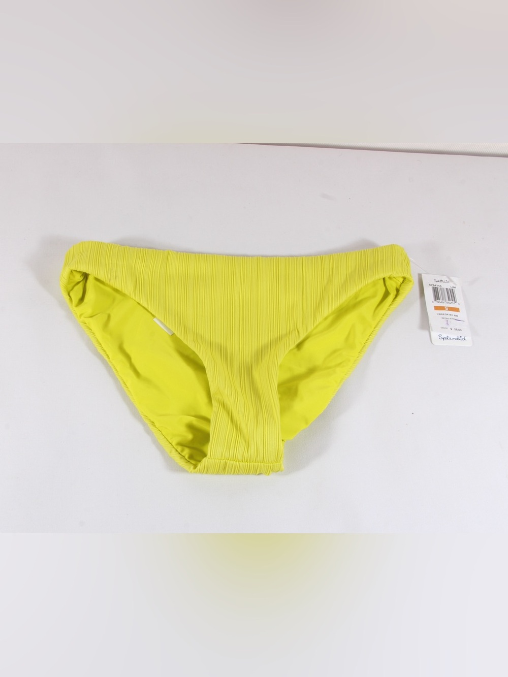 Splendid Women's Lime Green Ribbed Bikini Bottom Size S NWT